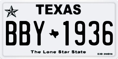 TX license plate BBY1936