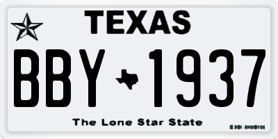TX license plate BBY1937