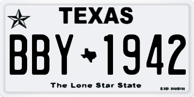TX license plate BBY1942