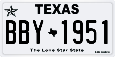 TX license plate BBY1951
