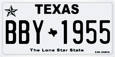 TX license plate BBY1955