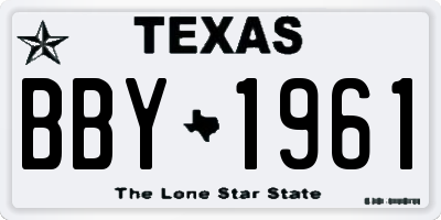 TX license plate BBY1961