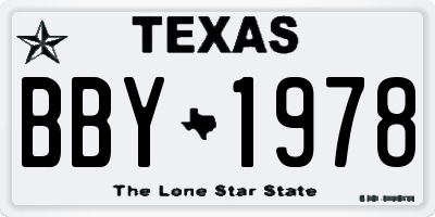 TX license plate BBY1978
