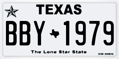 TX license plate BBY1979