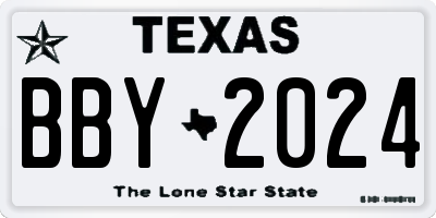 TX license plate BBY2024