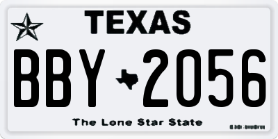 TX license plate BBY2056
