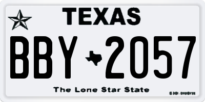 TX license plate BBY2057