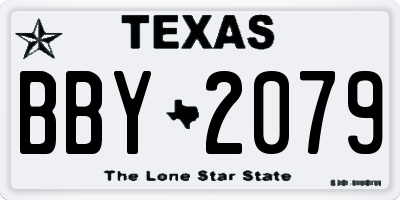 TX license plate BBY2079