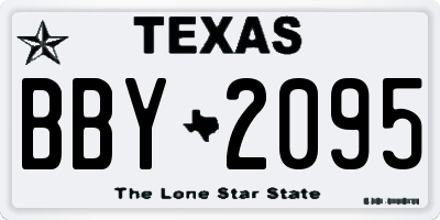 TX license plate BBY2095