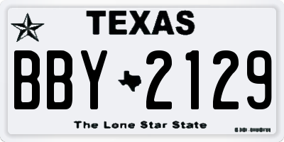 TX license plate BBY2129