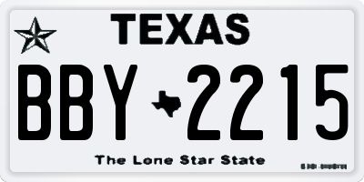 TX license plate BBY2215