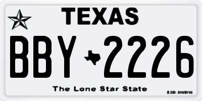 TX license plate BBY2226