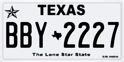 TX license plate BBY2227