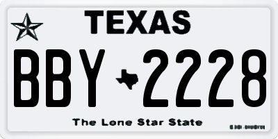 TX license plate BBY2228
