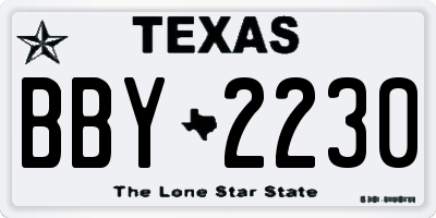 TX license plate BBY2230