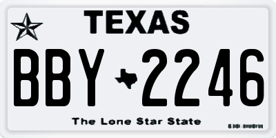 TX license plate BBY2246