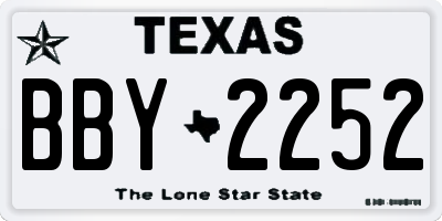 TX license plate BBY2252