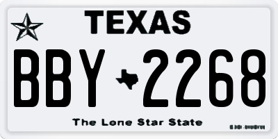 TX license plate BBY2268