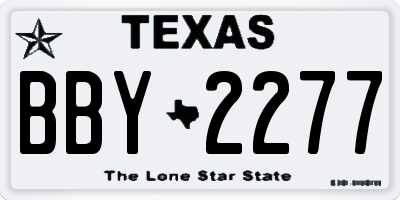 TX license plate BBY2277