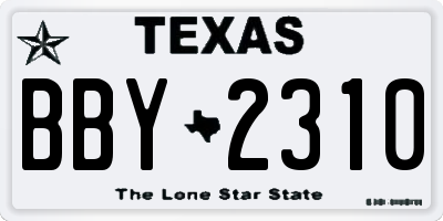 TX license plate BBY2310