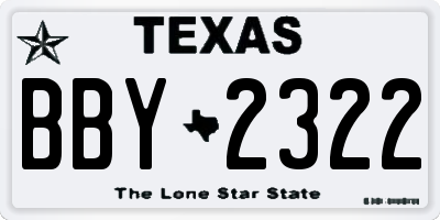 TX license plate BBY2322