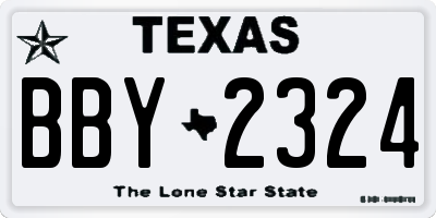 TX license plate BBY2324