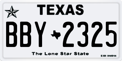 TX license plate BBY2325