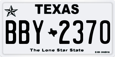 TX license plate BBY2370