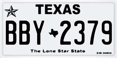 TX license plate BBY2379