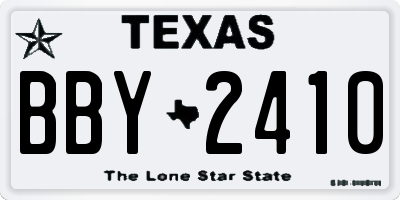 TX license plate BBY2410