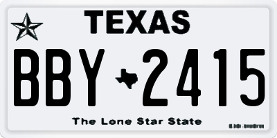 TX license plate BBY2415
