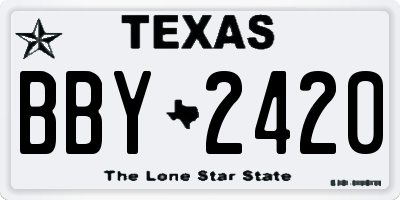 TX license plate BBY2420