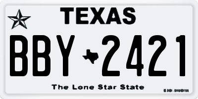 TX license plate BBY2421