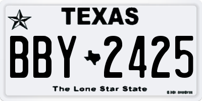 TX license plate BBY2425