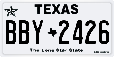TX license plate BBY2426