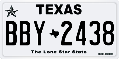 TX license plate BBY2438
