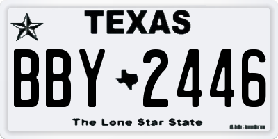 TX license plate BBY2446