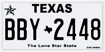 TX license plate BBY2448