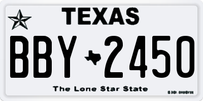 TX license plate BBY2450