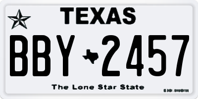 TX license plate BBY2457