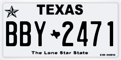 TX license plate BBY2471