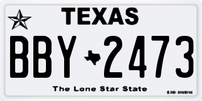 TX license plate BBY2473