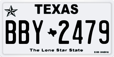 TX license plate BBY2479