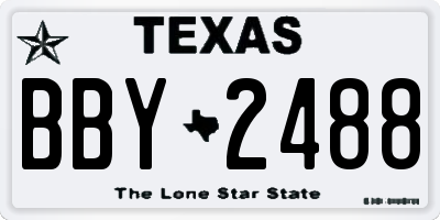 TX license plate BBY2488