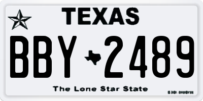 TX license plate BBY2489