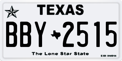 TX license plate BBY2515