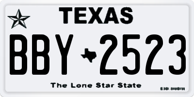 TX license plate BBY2523