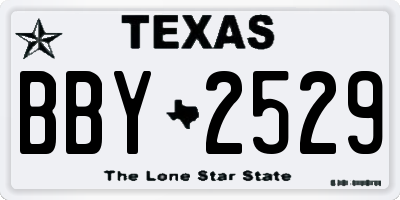 TX license plate BBY2529