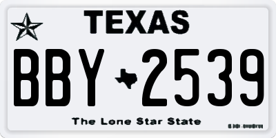 TX license plate BBY2539