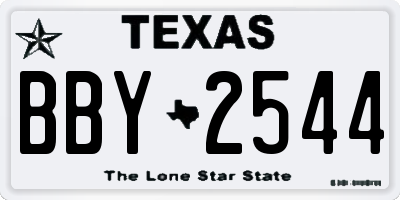 TX license plate BBY2544